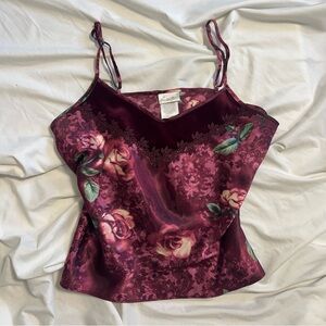 Secret Treasures Burgundy Floral Camisole